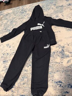 Puma Kids Black Logo Hoodie & Joggers Set